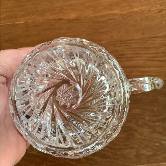🍉Vintage heavy crystal cream mini pitcher, pinwheel - Picture 3 of 3